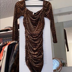 Leith Brown Textured Dress
